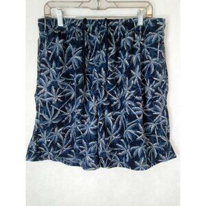 C&B Men's Sport Tropical Swim Trunk Size XL Blue / White Mesh Liner 3 Pockets